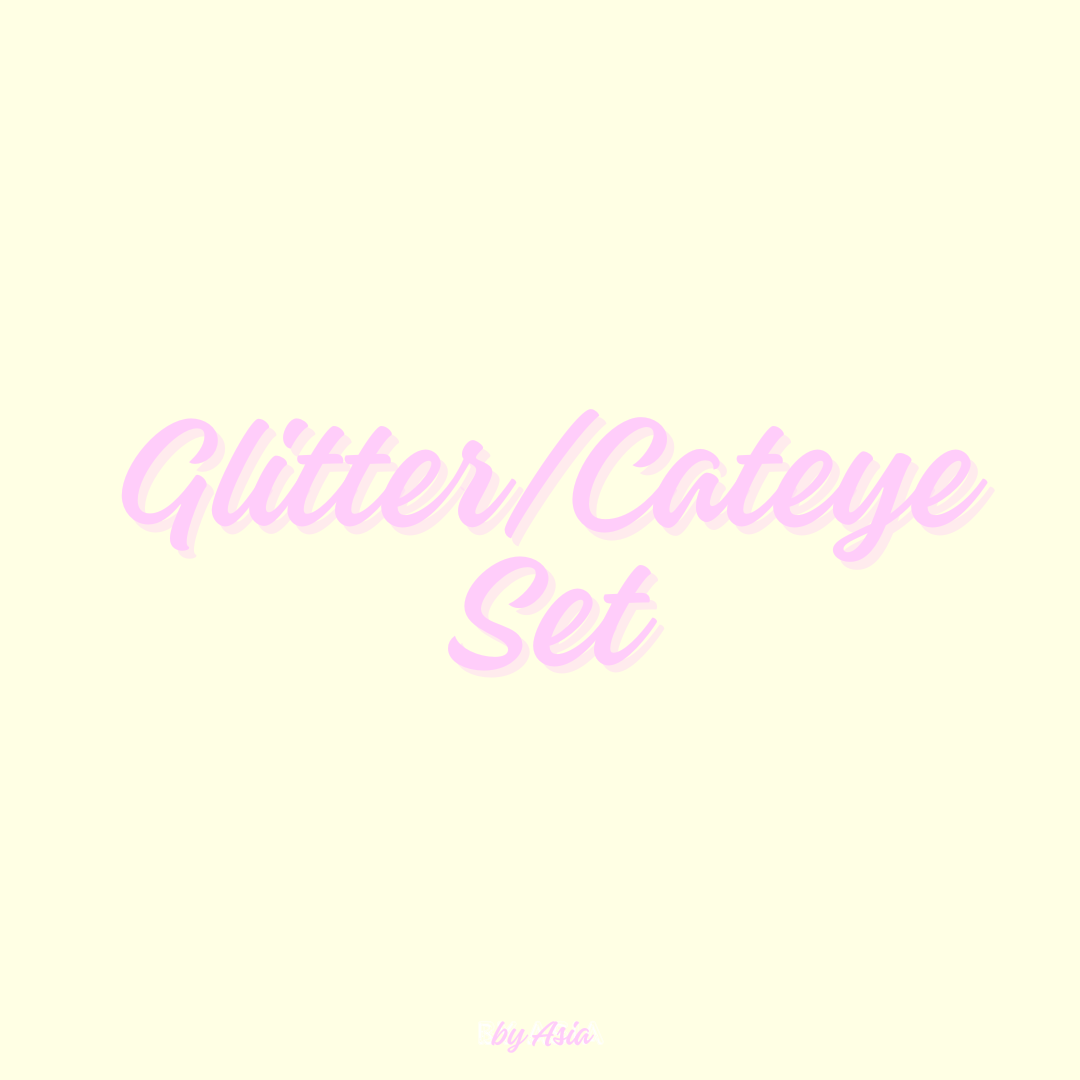 glitter/cateye set