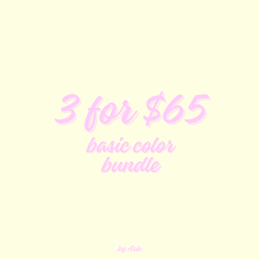 basic sets: 3 for $65