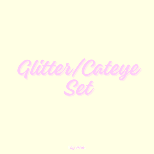 glitter/cateye set