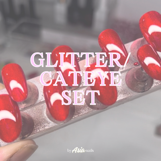 glitter/cateye set